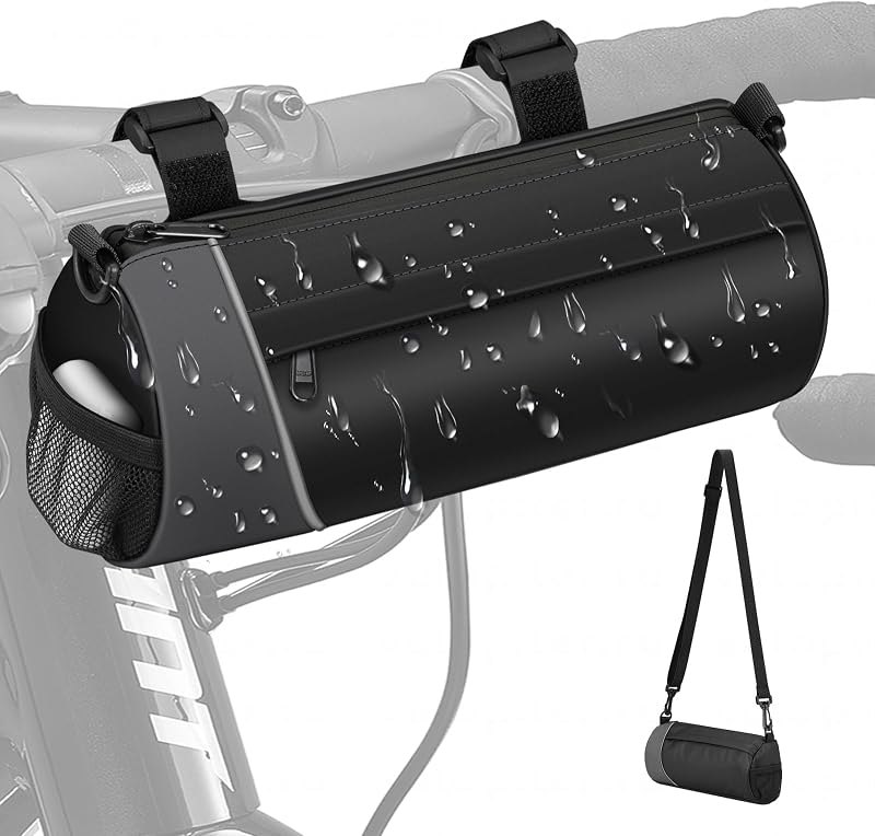 FINPAC Bike Handlebar Bag, Waterproof Bicycle Front Frame Storage Pouch — bicycle handlebar bag for bicycle handlebar