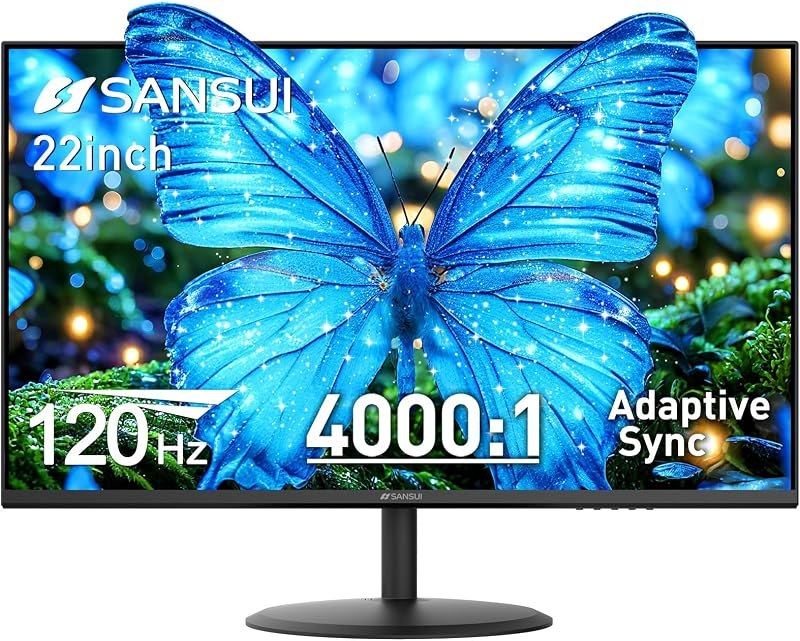 SANSUI 22 Inch 120Hz Computer Monitor, FHD 1080P Eye Care for Home/Office — best 24 inch monitor for inch monitor