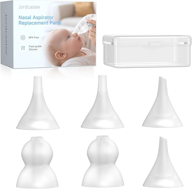 Nasal Aspirator Replacement Tips 6 Pcs, Food-Grade Silicone, Soft Baby Nose Sucker Replacement Parts Compatible with