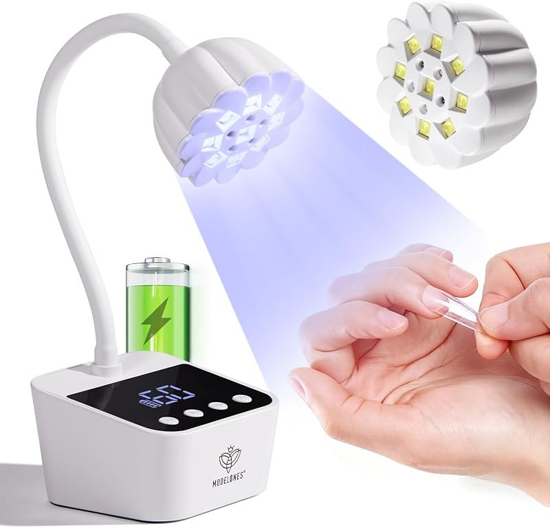 modelones Cordless UV Nail Lamp Mini Led Light Gel Polish Fake Nails Fast — mini travel nail lamp for mini travel nail