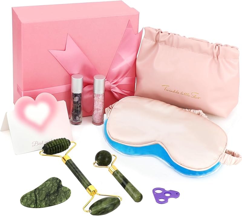 Skincare Gifts for Teen Girls, Jade Roller Gua Sha Facial Spa Tool Set — skin gua sha for skin gua sha
