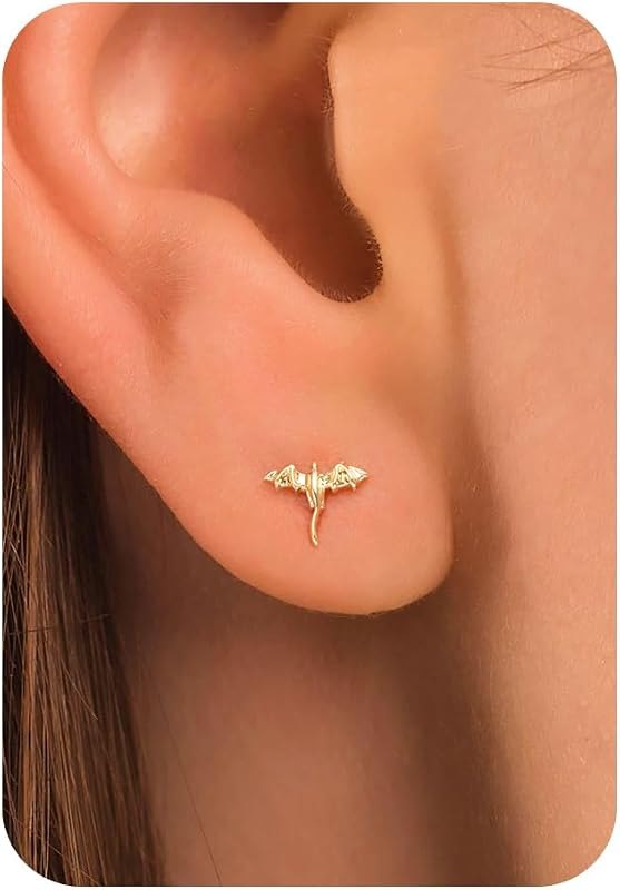 Flat Back Earrings - 14k Gold Plated Coconut Tree,Baseball Dinosaur,Dragon,Pterosaur,Cowboy Boot,Shark,Earrings for