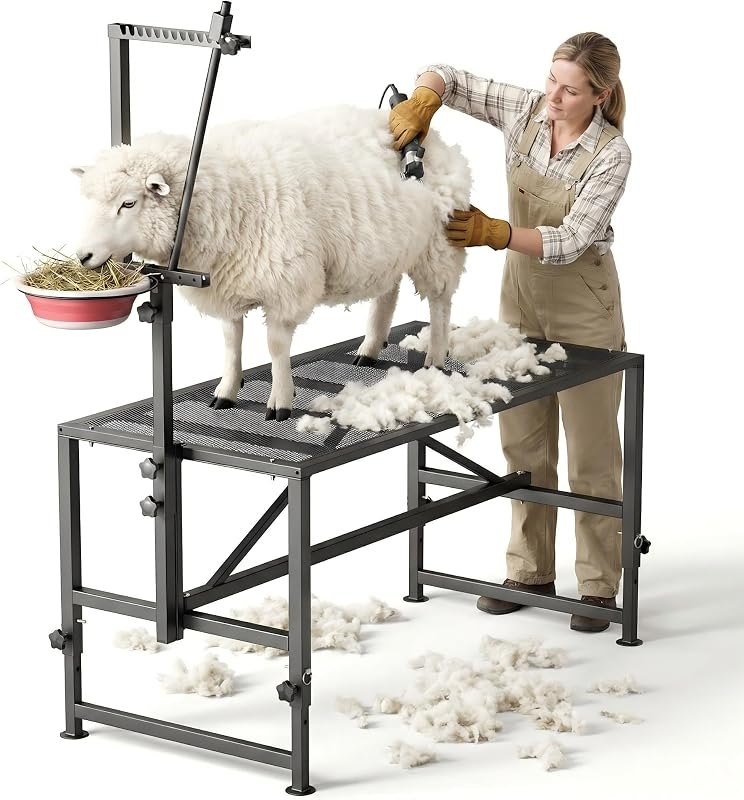 SKONYON Goat Milking Stand With Feeder: Heavy Duty 600lbs Goat Stand — goat hoof trimmer for goat hoof trimmer