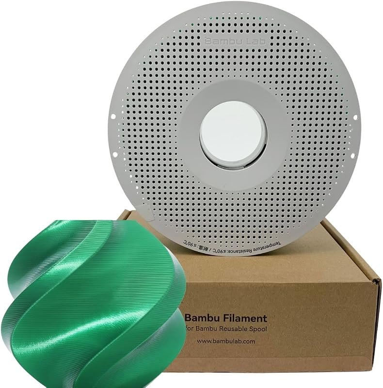 Bambu Lab PLA Silk+ 3D Printer Filament, Candy Green, 1.75mm, AMS Compatible, Spool — Bambu H3C Filament Spool for