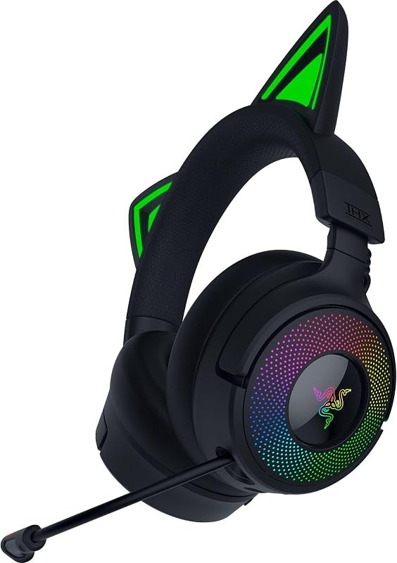 Kraken Kitty V3 Pro Wireless RGB Gaming Headset, Black — Razer Kraken V3 for razer kraken