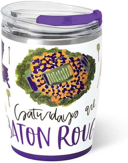 Swig Life 12oz Insulated Tumbler with Lid, Saturdays in Baton Rouge — Insulated Stainless Steel Tumbler for insulated