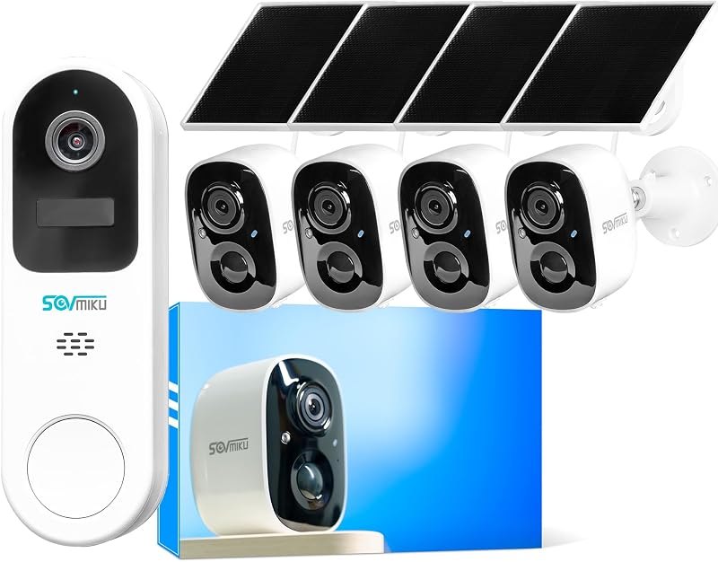 SOVMIKU Vicohome Best Video Doorbell 2K Solar Security Camera Wireless Outdoor System, No NVR Needed, Easy to Setup