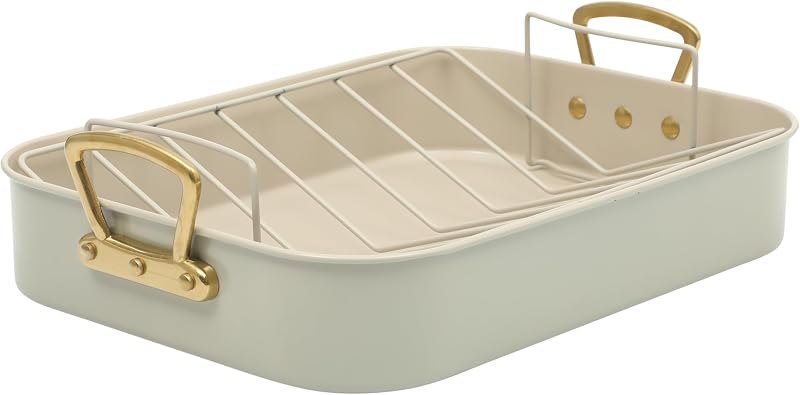 Gibson Home Broxton 2-Piece Nonstick Roaster Pan with Rack — aluminum turkey roasting pan for aluminum turkey roasting