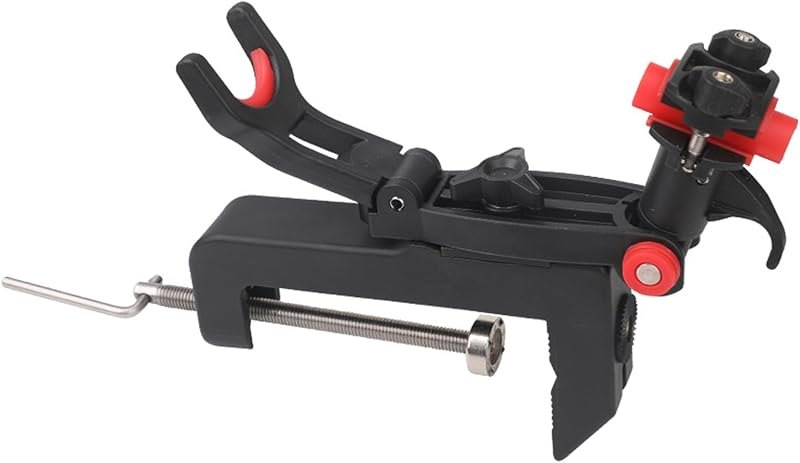 Luocute Fishing Boat Rod Holder, Nylon Glass Fiber 5-128mm Clamp Opening 360 Degree Adjustable Fishing Pole Bracket —