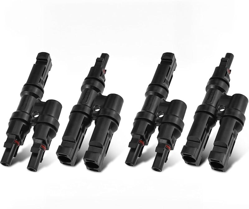 4PCS Solar Branch Connectors Y Connector for Parallel Connection Between Solar Panels (M/FF+F/MM), Solar Panel