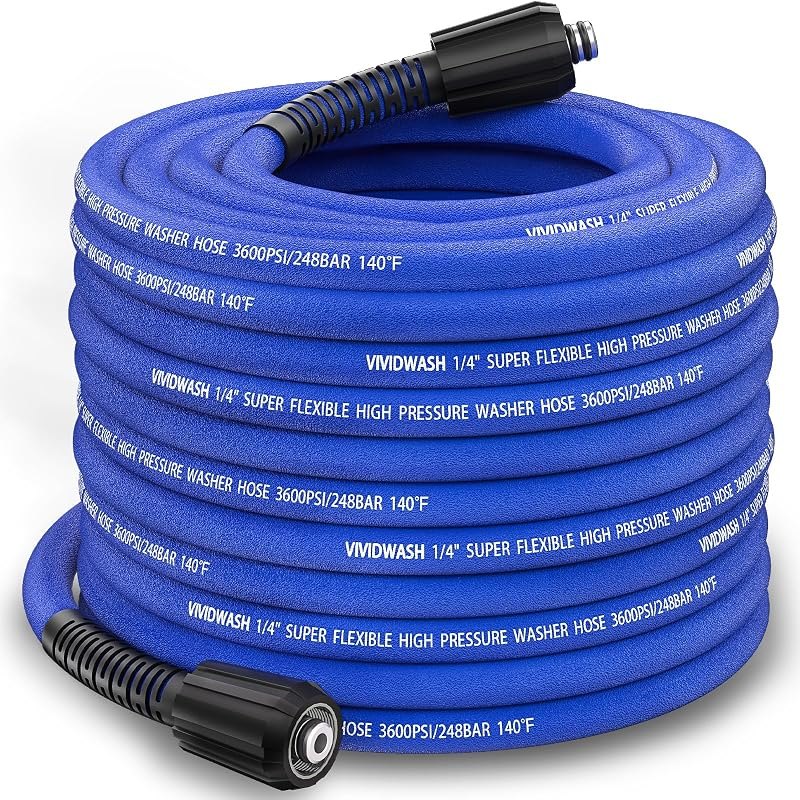 50FT Pressure Washer Hose 1/4",M22-14&15mm Universal Flexible Power Washer Hose No Leak,Kink-Free Pressure Washers