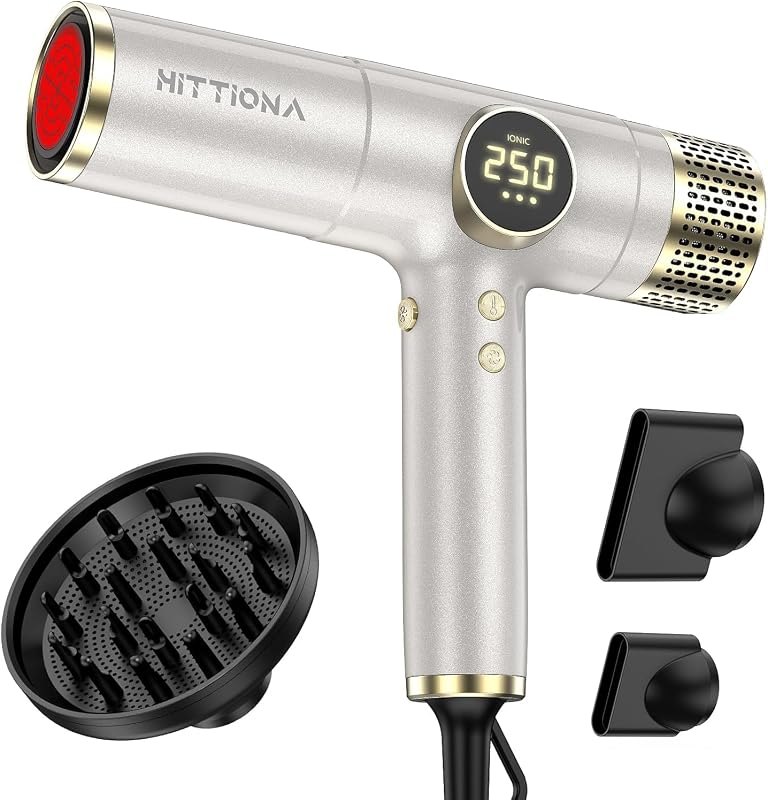 Infrared Ionic Hair Dryer Dual Voltage Travel Hair Dryer 2000W Fast Drying Lightweight Low Noise Diffuser -