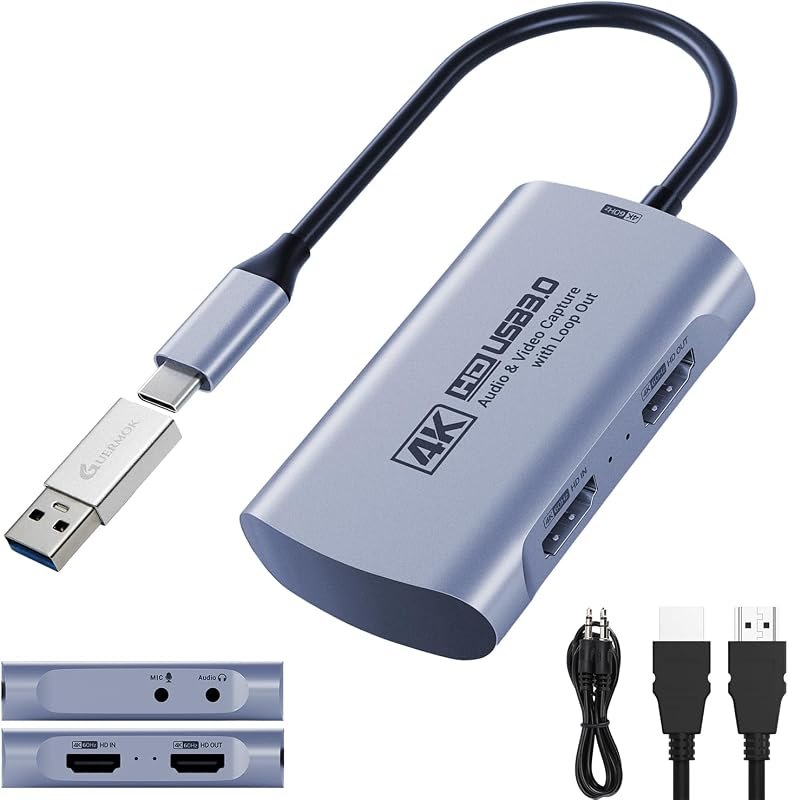 Guermok 4K@60FPS Capture Card for Streaming, 2K@120FPS USB3.0 HDMI Capture — m2 nvme capture card for nvme capture card