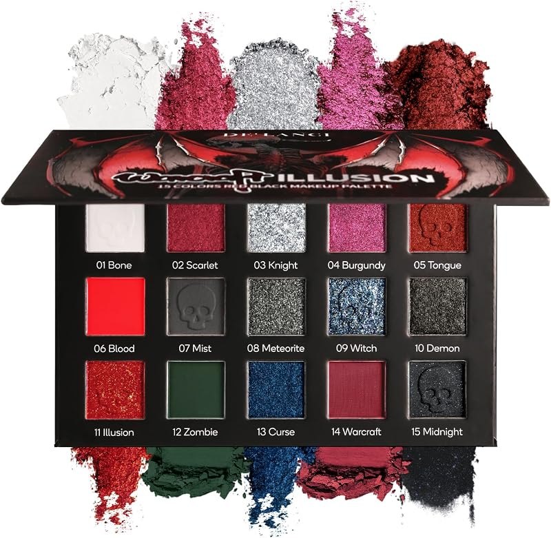 Red black Eyeshadow Palette, Goth Red Eye Shadow Halloween Makeup — makeup cream eyeshadow for makeup cream eyeshadow