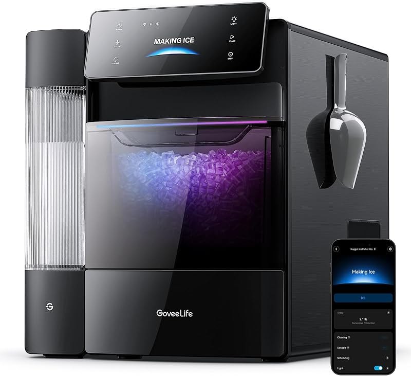GoveeLife Smart Nugget Ice Maker Pro, 60lbs Daily, 6-Minute Ice, 40dB — best pebble ice maker for pebble ice maker