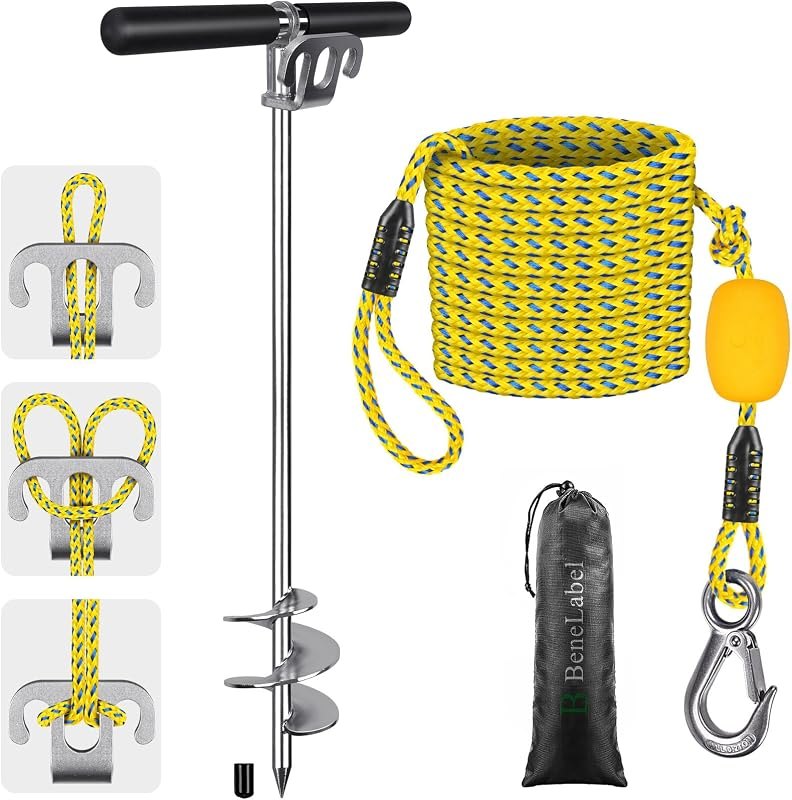 BeneLabel 17" 26" 36" Sand Anchor for Boat 304 Stainless Steel Screw in Boat Anchor for Shallow Water Beach Boats
