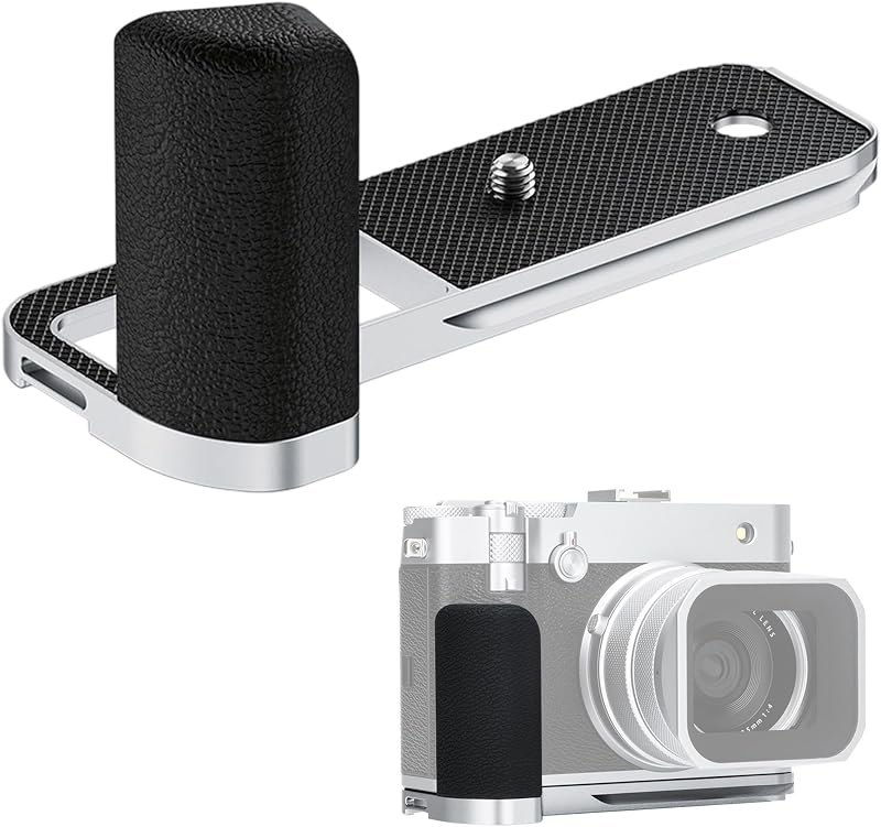 GFX 100RF Handgrip L Bracket Holder for Fujifilm GFX100RF Hand Grip-Silver — photography l bracket for photography