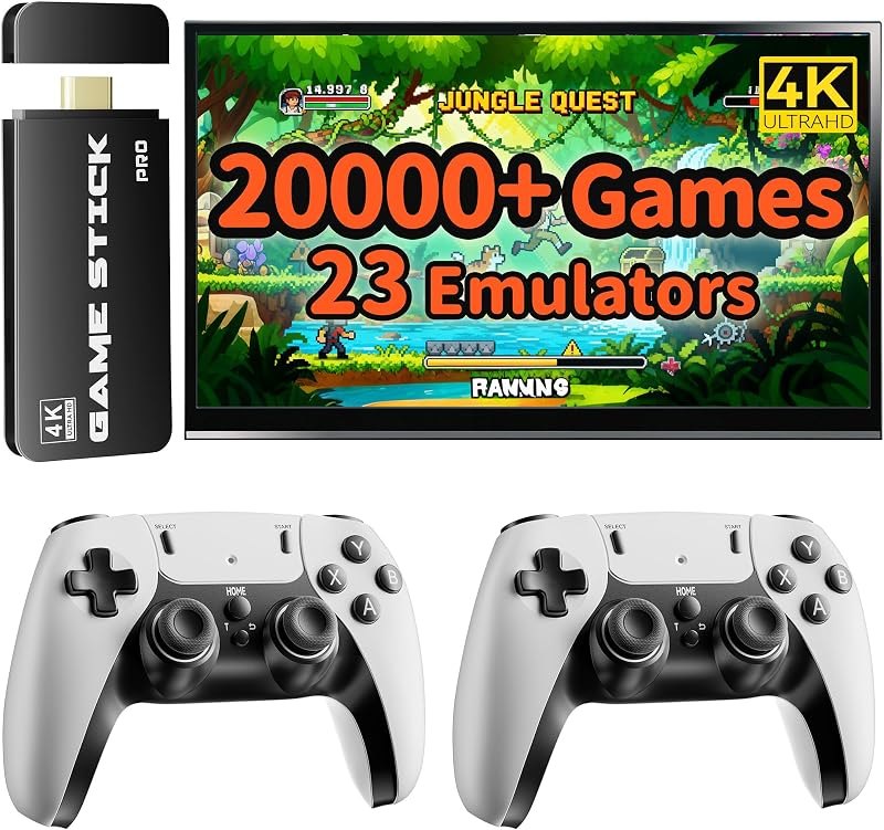 2025 New Upgraded Retro Game Console, Nostalgia Gaming Stick, Classic Video Games with 4K HDMI, 20,000+ Games and 23