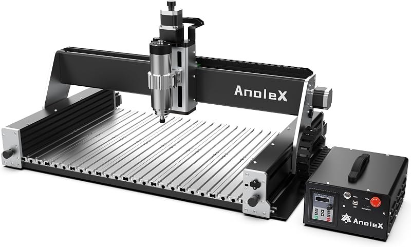 CNC Router Machine RX6040 with 1.5KW Air Cooled Spindle, All-Metal XYZ Axis Dual Steel Linear Guides & 1204 Ball