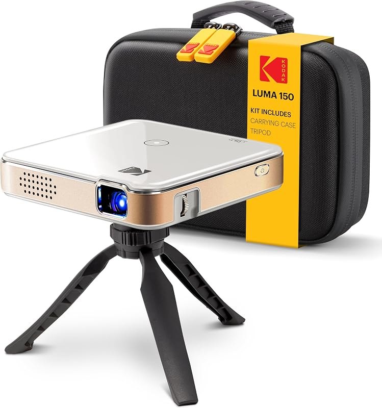 KODAK Luma 150 Mini Portable Projector, Wireless, White, Pocket — pocket projector with battery for pocket projector