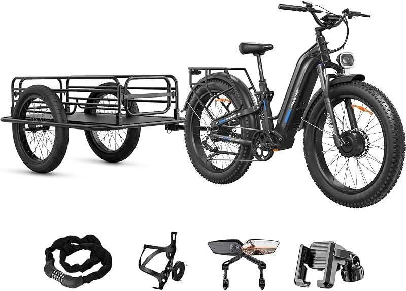 FREESKY Dual Motor Electric Bike for adults 26" fat tire Mountain ebikes — best cargo ebike for cargo ebike