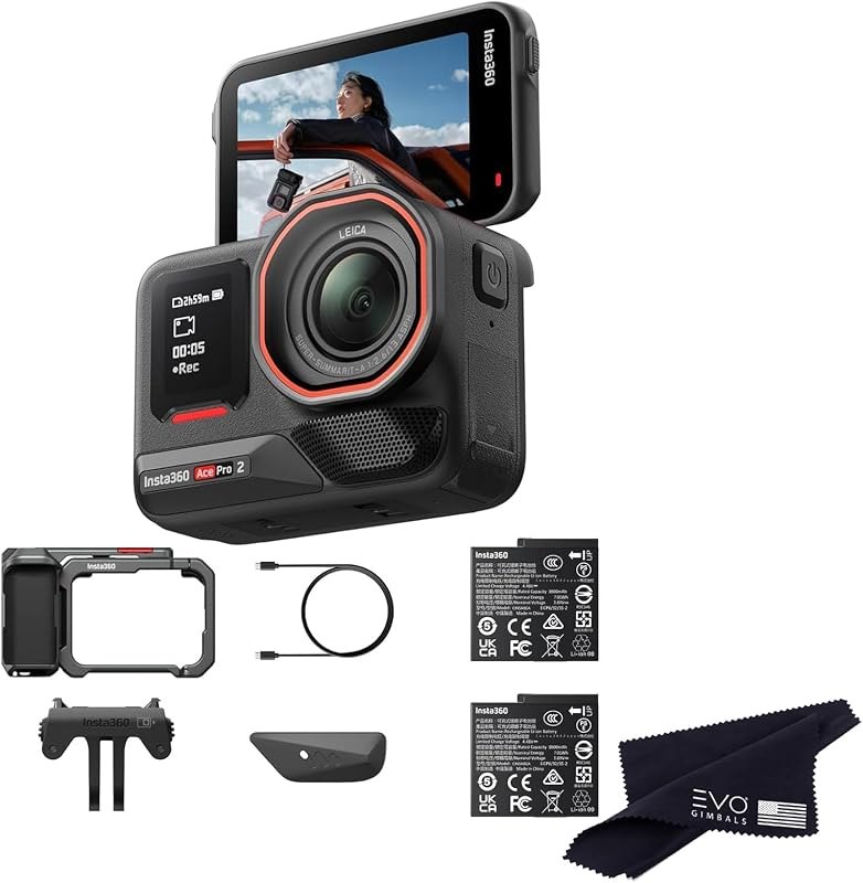 Insta360 Ace Pro 2 Dual Battery Xplorer Bundle - 8K Waterproof Action Camera Co-Engineered with Leica, Flagship 1/1.3"