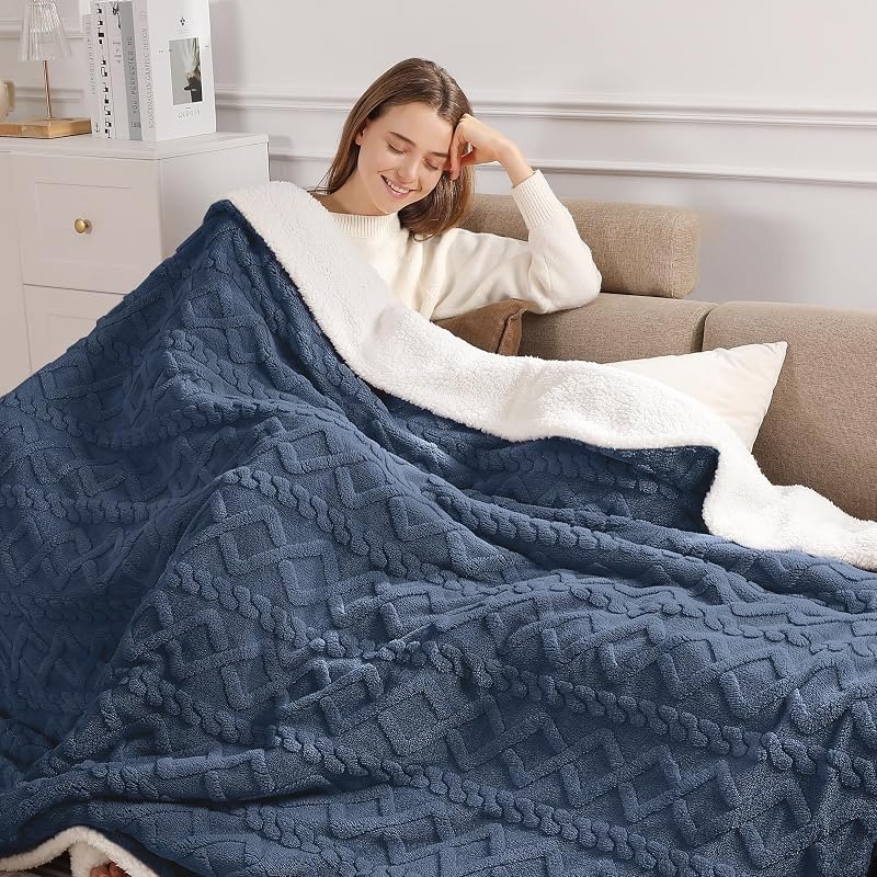 Electric Blanket Twin Heated Blanket-Sherpa Twin Heating Blanket, Navy Blue — Heated Bed Blanket for heated bed blanket