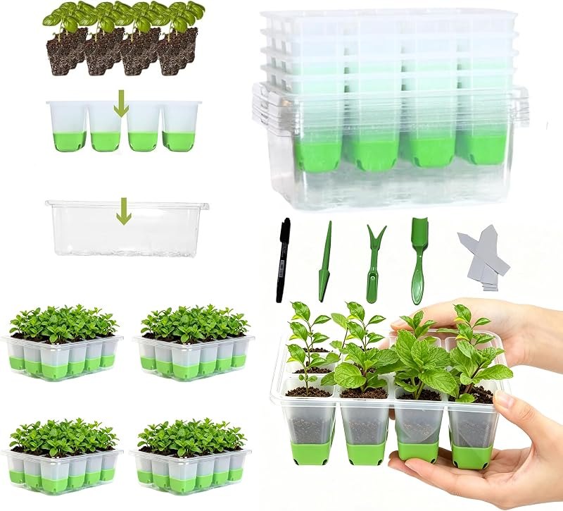 NestNature 5-Pack Seed Starter Tray Set — hydroponics grow tray for hydroponics grow tray