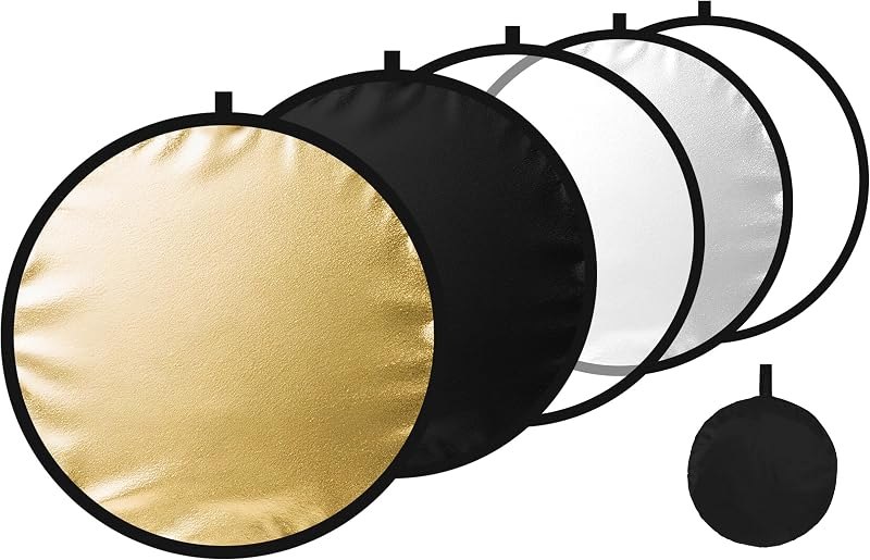 24/32/43/52in Light Reflectors for Photography, 5 in 1 Light Diffuser with Panel & Bag Reflector Photography, Ideal