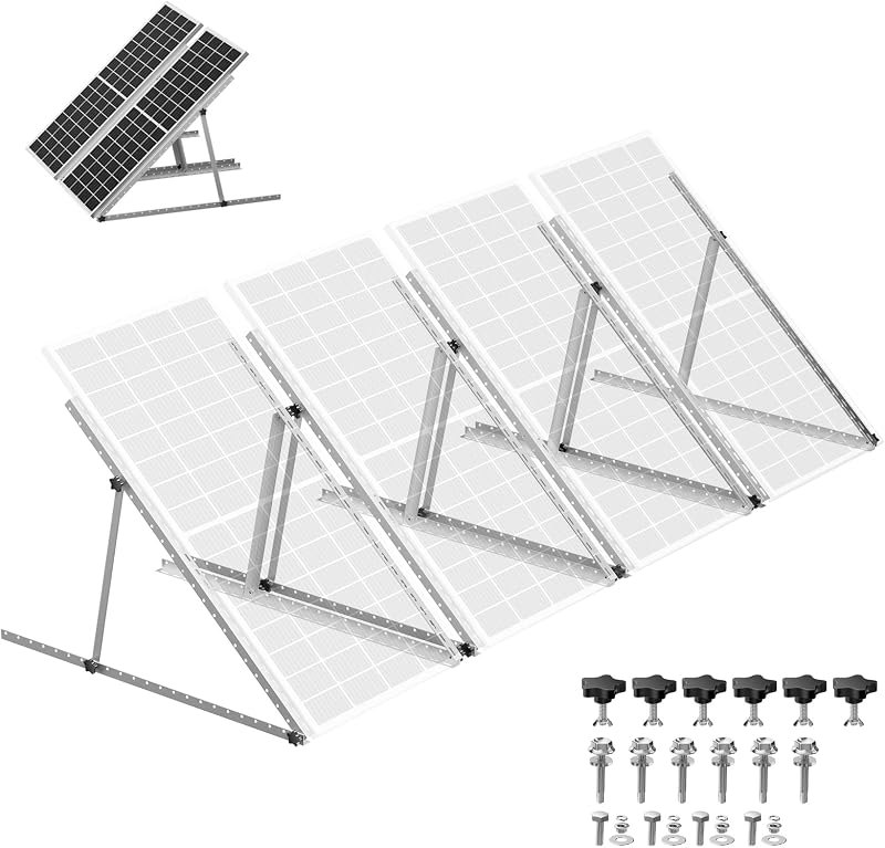 4-Pack 45" Heavy-Duty Solar Panel Mount, Adjustable 0-90° Tilt Angle Anodized Aluminum Frame, Compatible with 100-400W