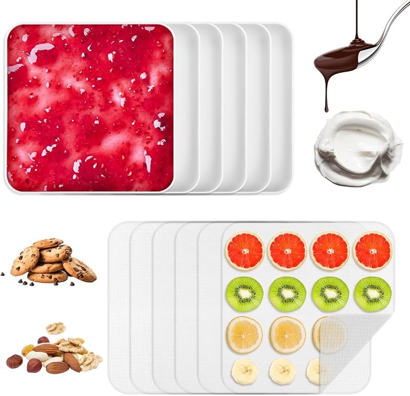 12 Pcs Silicone Dehydrator Sheets 11x 11 Inch — homestead dehydrator sheets for homestead dehydrator sheets