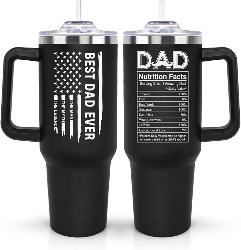 LHSCVUFASC Fathers Day Gift for Dad from Daughter, Son - Birthday Christmas Tumbler Gifts for Husband Dad - Best Ever