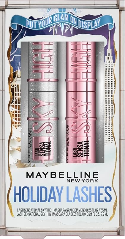 Maybelline Lash Sensational Holiday Makeup Kit, Includes Full-Size Sky High Mascara and Lash Sensational Glitter