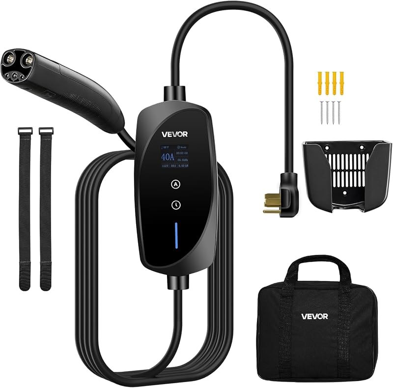 VEVOR Level 2 Tesla Charger 40 Amp 240V Portable Electric Car EV Charger — Tesla Wall Connector for tesla wall connector