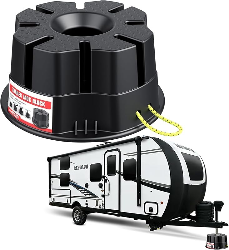 6''Height Trailer Jack Block, 40000lbs RV Camper Leveling Stabilizer Blocks — rv leveling jacks for leveling jacks