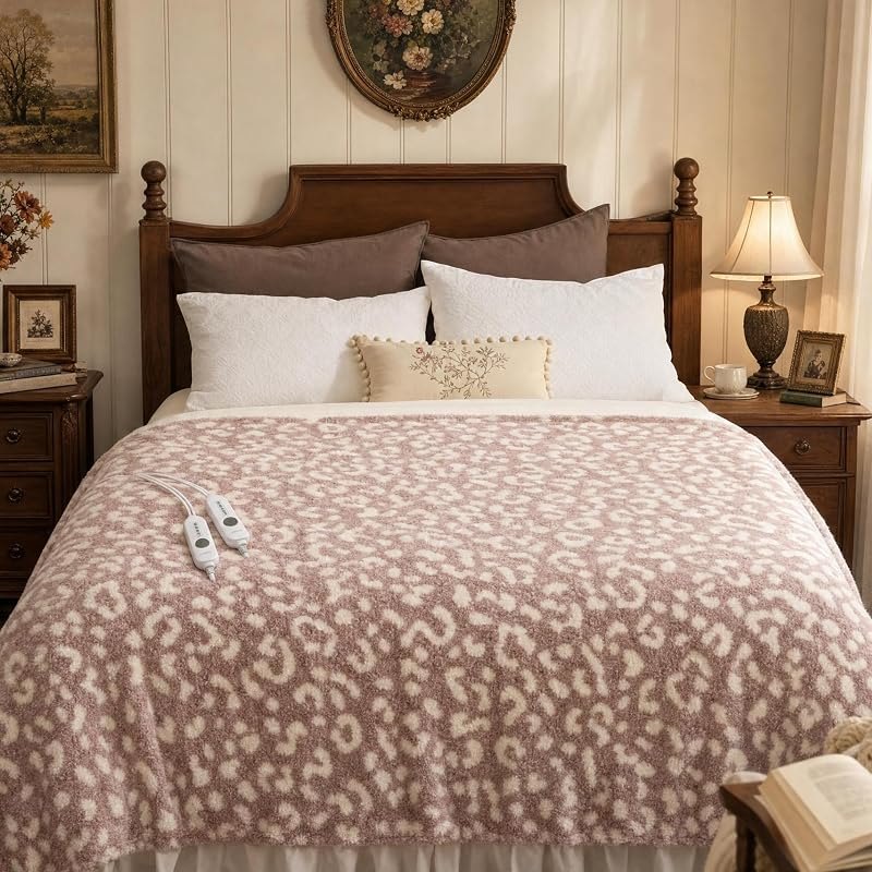 GarveeHome Heated Blanket Queen Size, Electric Blanket Dual Control Soft Double Sherpa with 4 Heating Levels & 10