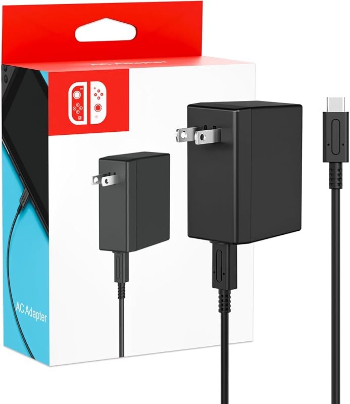 Charger for Nintendo Switch, 45W AC Adapter Fast Charging with 5ft Detachable USB C Cable, Compatible with