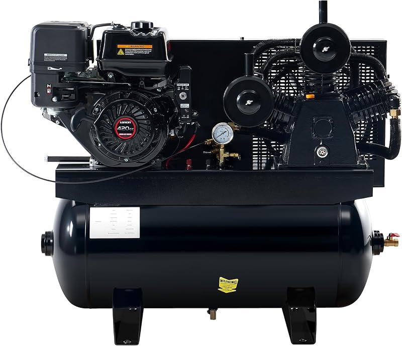 Albott 13HP Gas Air Compressor 30 Gallon Portable Horizontal Tank — vertical tank air compressor for vertical tank air