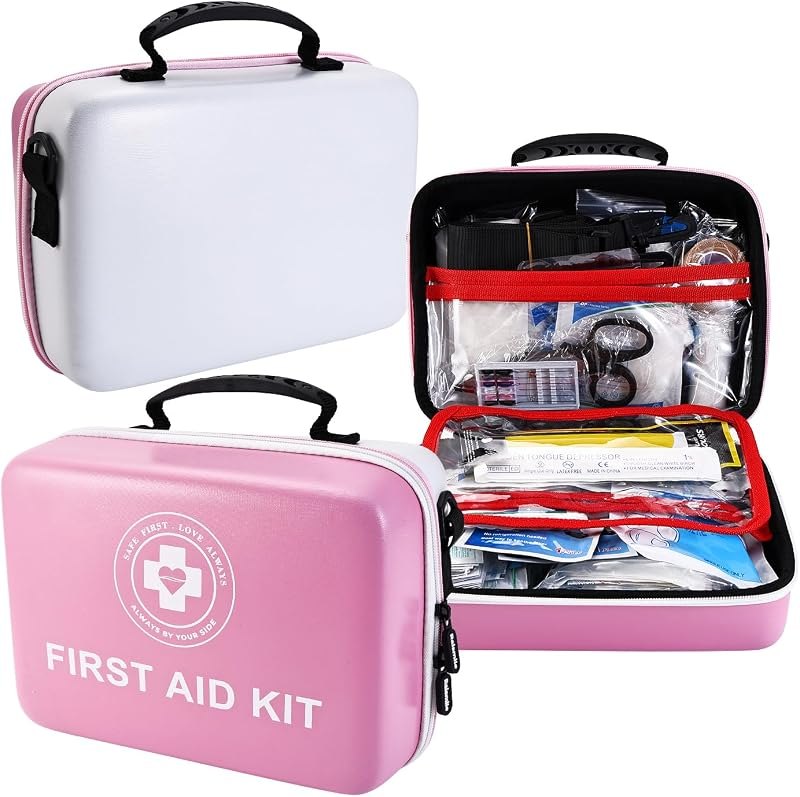Large First Aid Kit - 410 Piece Dual-Color Emergency Kit with Hard Shell,Professional Survival Kit for Home, Car