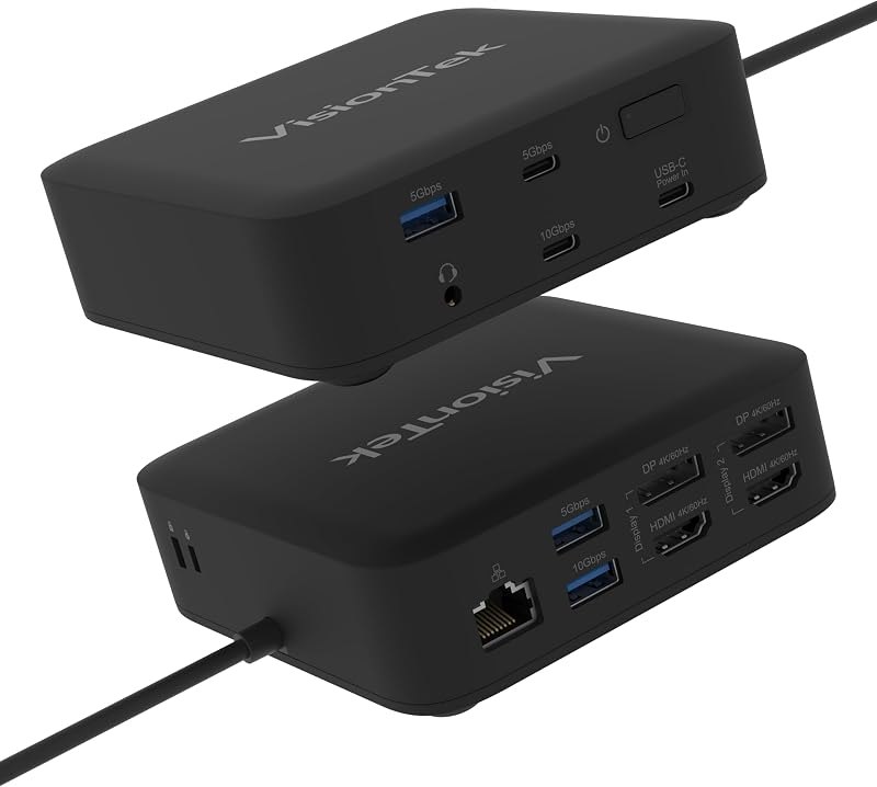 VisionTek VT1200DL Universal Dual Monitor Docking Station USB-C