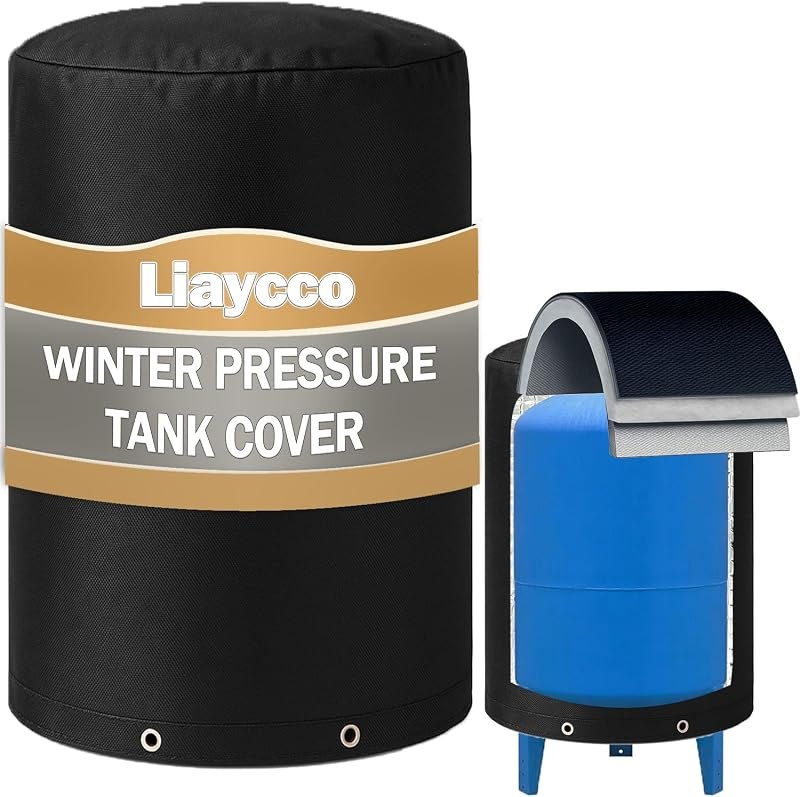 24"D x 34"H Round Well Pressure Tank Cover(5°F) - Insulated Well Pump Cover, Thickened 3 Layers Water Well Tank Covers