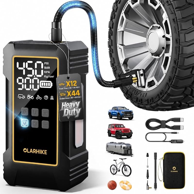 OlarHike 12000mAh Heavy Duty Tire Inflator Portable Air Compressor — inverter air compressor for inverter air compressor