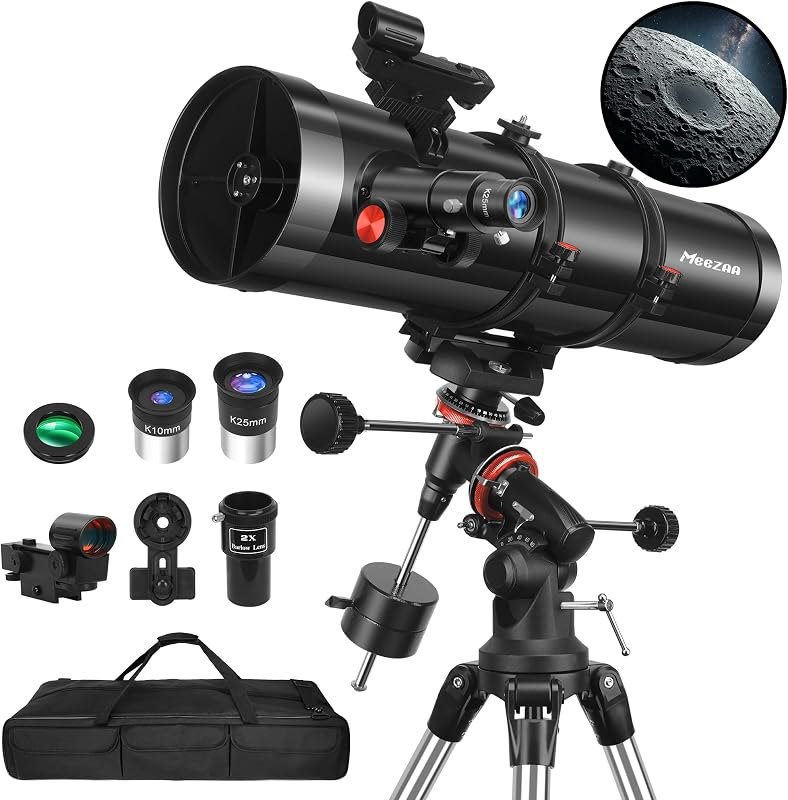 Telescope, 150EQ Newtonian Reflector Telescope for Adults Astronomy Beginners, Professional Astronomical Telescopes