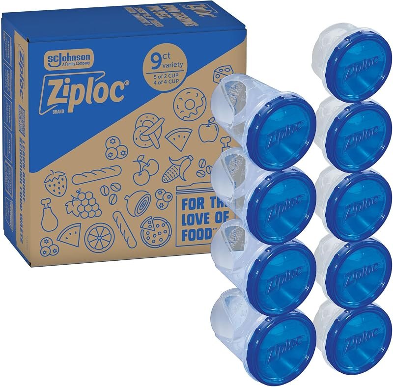 Ziploc Twist 'n Loc Food Storage Meal Prep Containers Variety Pack, 9 Count — meal prep container lids for meal prep