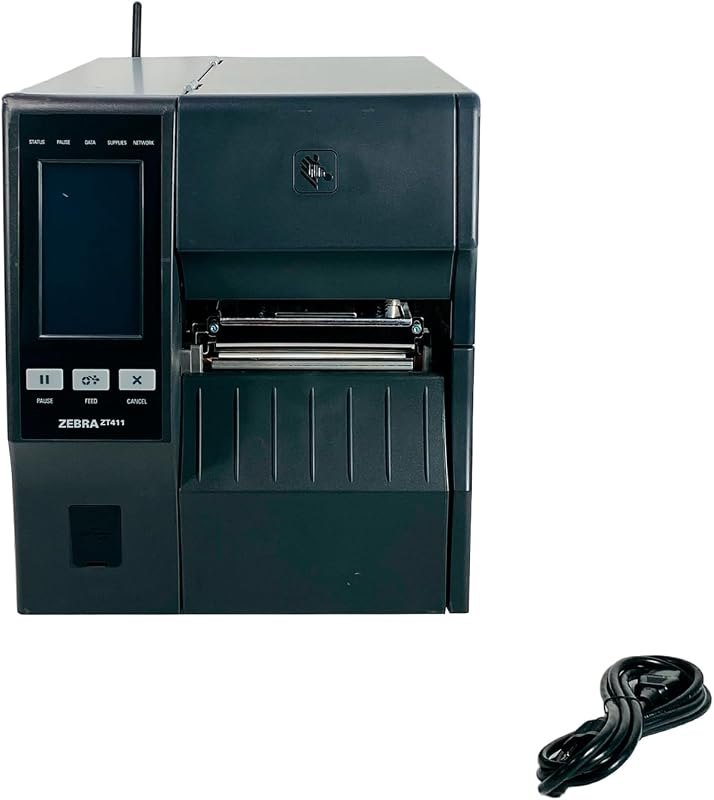Zebra ZT411 Thermal Transfer Industrial Label Printer ZT41142-T01A000Z Wireless LAN BT USB Serial, Bundle with Power