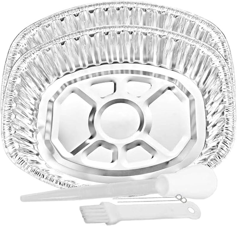 Disposable & Durable Extra Large Oval Turkey Roaster Aluminum Pan For Thanksgiving - 100% Recyclable : Perfect for