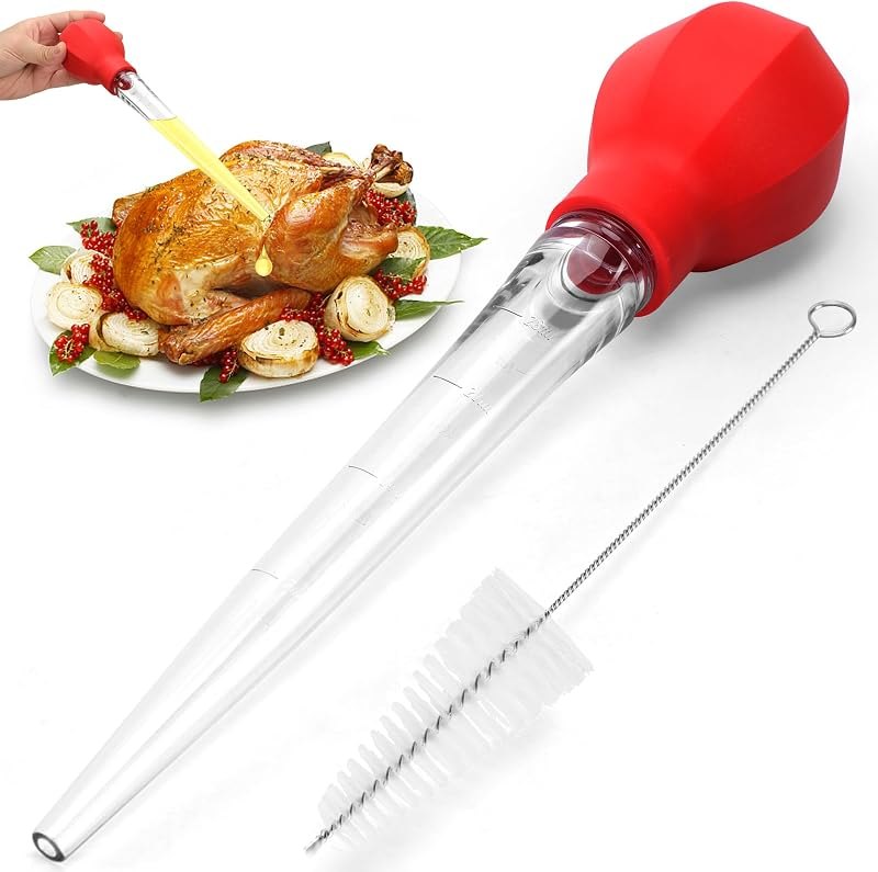 SCHVUBENR Large Turkey Baster with Cleaning Brush - Premium Baster Tool for Cooking - Easy to Use & Clean - Powerful