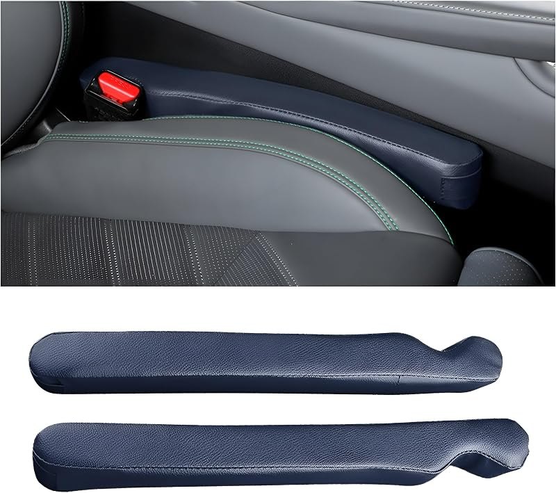 Mandark 2PCS Leather Car Seat Gap Fillers with Buckle Slot, Dark Blue — best leather seat gap filler for leather seat