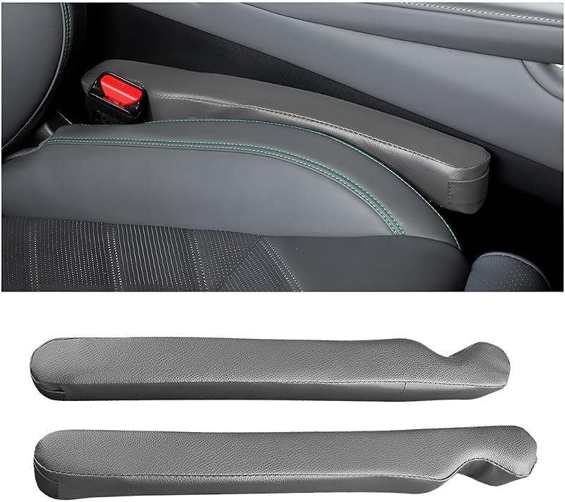 Mandark 2PCS Leather Car Seat Gap Fillers with Buckle Slot, Gray — seat gap filler with cup holder for seat gap filler