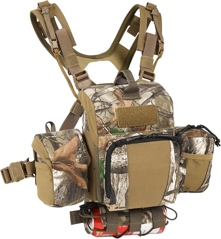 VOTAGOO Binocular Harness Case Bino Chest Pack with Magnetic Closure and MOLLE System Water-repellent for Hunting